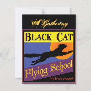 Schwarze Katzen Flying School individuelle Einladu Einladung