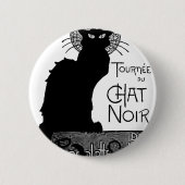 Schwarze Katzen-Franzosen Halloweens fassen Button (Vorderseite)