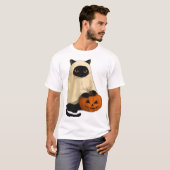Schwarze Katzen-Geist mit Kürbis Essential T-Shirt (Vorne ganz)