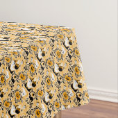 Schwarze Katzen, Geist und Kürbis Tischdecke (Beispiel)