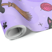 Schwarze Katzen-Geistermuster - Niedliche Katzen i Geschenkpapier (Rolleneckpunkt)