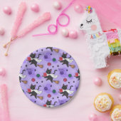 Schwarze Katzen-Geistermuster - Niedliche Katzen i Pappteller (Party)