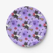 Schwarze Katzen-Geistermuster - Niedliche Katzen i Pappteller (Vorderseite)