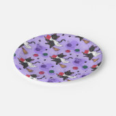 Schwarze Katzen-Geistermuster - Niedliche Katzen i Pappteller (Schrägansicht)