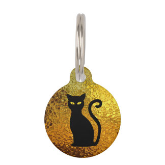 Schwarze Katzen-Gelb-Glasbeschaffenheits-moderne Tiermarke