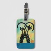 Schwarze Katzen-Gepäckanhänger Gepäckanhänger (Vorderseite Vertikal)