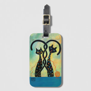 Schwarze Katzen-Gepäckanhänger Gepäckanhänger