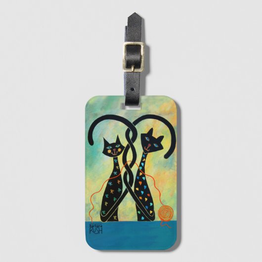 Schwarze Katzen-Gepäckanhänger Gepäckanhänger (Vorderseite Vertikal)