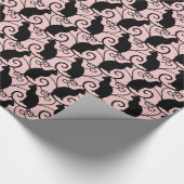Schwarze Katzen Geschenkpapier (Ecke)