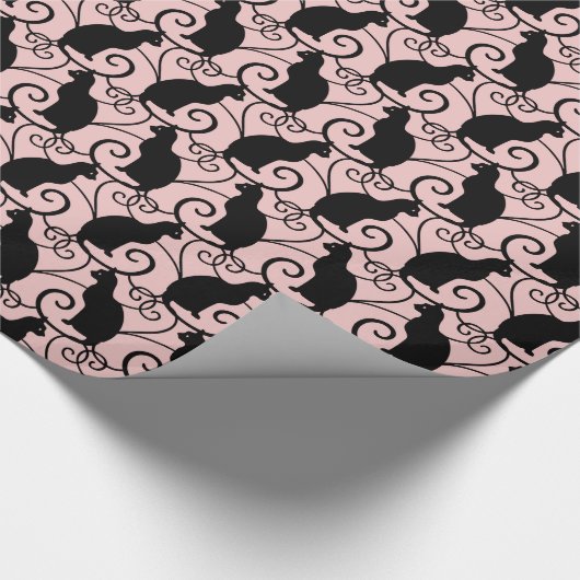 Schwarze Katzen Geschenkpapier (Ecke)