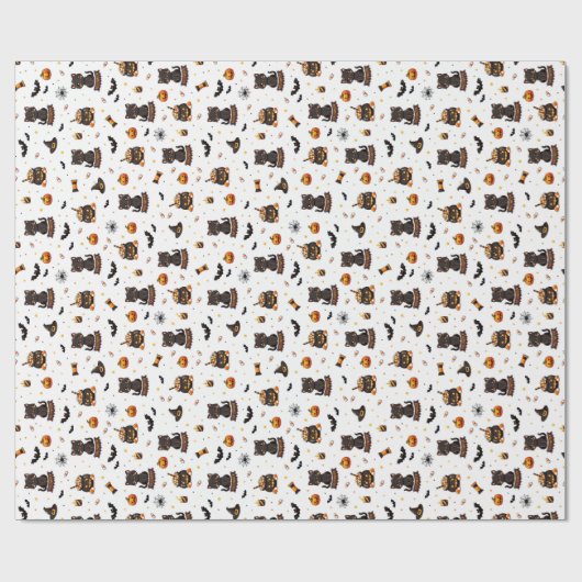 Schwarze Katzen Geschenkpapier (Flach)
