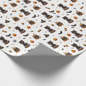 Schwarze Katzen Geschenkpapier (Ecke)
