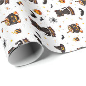 Schwarze Katzen Geschenkpapier (Rolleneckpunkt)