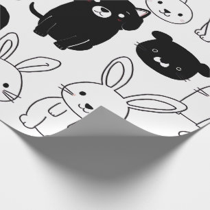 Schwarze Katzen-Geschenkverpackungspapier  Geschenkpapier