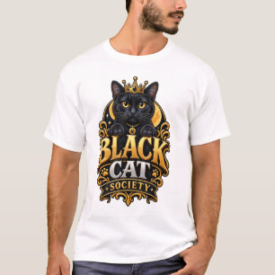 Schwarze Katzen Gesellschaft Lustiges Schwarze-Kat T-Shirt