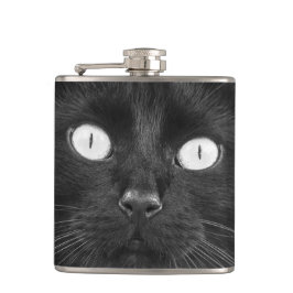 Schwarze Katzen-Gesicht - Flasche Flachmann