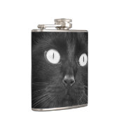 Schwarze Katzen-Gesicht - Flasche Flachmann (Rechts)