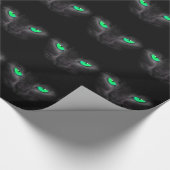 Schwarze Katzen-Gesichts-grüne Geschenkpapier (Ecke)