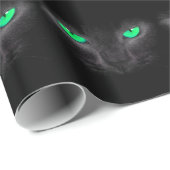 Schwarze Katzen-Gesichts-grüne Geschenkpapier (Rolleneckpunkt)