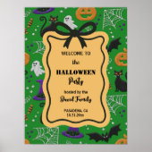 Schwarze Katzen Gespenster Flecht Halloween-Party  Poster (Vorne)