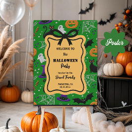 Schwarze Katzen Gespenster Flecht Halloween-Party  Poster