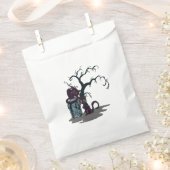 Schwarze Katzen Grabstein Tree Halloween Geschenktütchen (Ausgeschnitten)