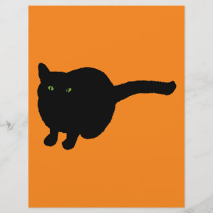 Schwarze Katzen Grüne Augen auf Orange Scrapbook P