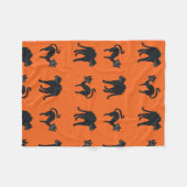 Schwarze Katzen Halloween-Decken Fleecedecke (Vorderseite (Horizontal))