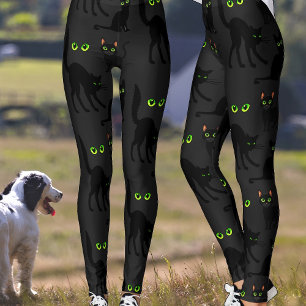 Schwarze Katzen Halloween Dunkle Leggings