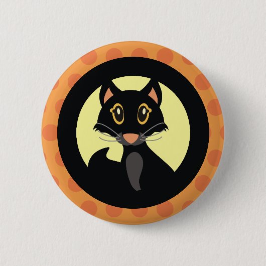 Schwarze Katzen-Halloween-Knopf-Button-Abzeichen Button (Vorderseite)
