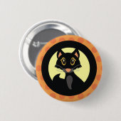 Schwarze Katzen-Halloween-Knopf-Button-Abzeichen Button (Vorne & Hinten)