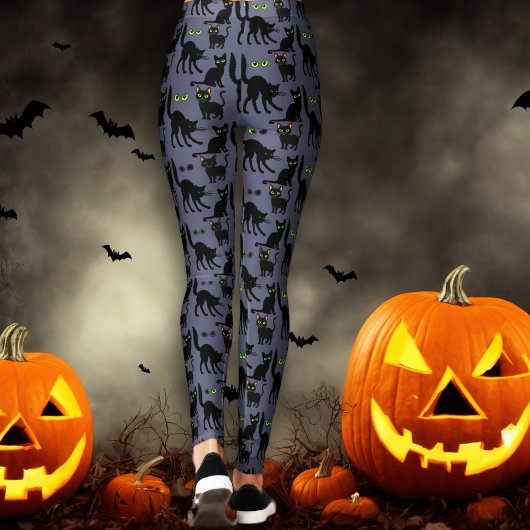 Schwarze Katzen Halloween-Leggings Leggings