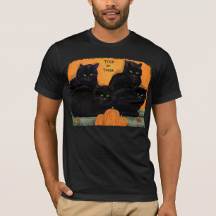 Schwarze Katzen-Halloween-T-Stück T-Shirt
