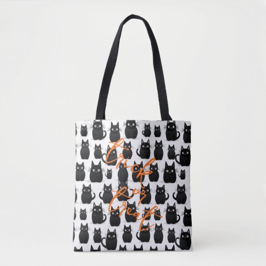 Schwarze Katzen Halloween Tasche (Vorderseite)