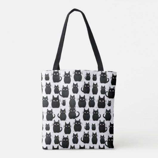 Schwarze Katzen Halloween Tasche (Rückseite)