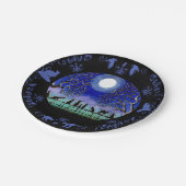 Schwarze Katzen HalloweenpapierTeller Pappteller (Schrägansicht)