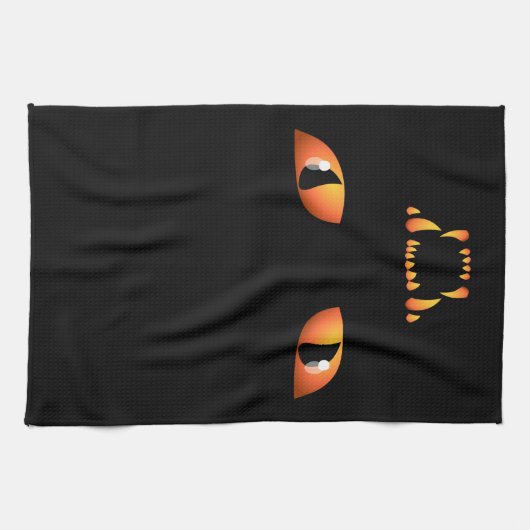 Schwarze Katzen Handtuch verschleiert Halloween Te (Horizontal)