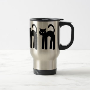 Schwarze Katzen-Hexe-vertraute heidnische Tasse
