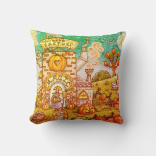 SCHWARZE KATZEN, HEXEN-KÜRBISKUCHEN-FABRIK WURF KI KISSEN