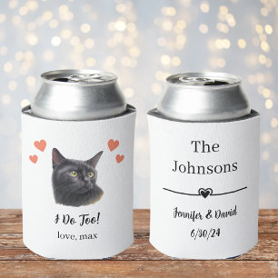 Schwarze Katzen-Hochzeits-Dosenkühler Favor Dosenkühler