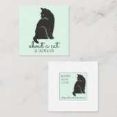 Schwarze Katzen-Illustration Quadratische Visitenkarte (Vorne/Hinten)