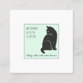 Schwarze Katzen-Illustration Quadratische Visitenkarte (Rückseite)