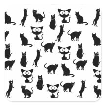 Schwarze Katzen-Illustrationen