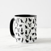 Schwarze Katzen-Illustrationen Tasse (Vorderseite Links)