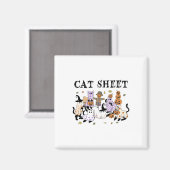 Schwarze Katzen im Ghost-Kostüm Funny Cat Sheet Ha Magnet (Vorderseite/Rückseite)