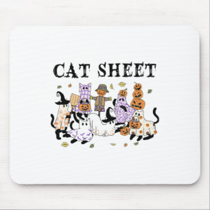 Schwarze Katzen im Ghost-Kostüm Funny Cat Sheet Ha Mousepad