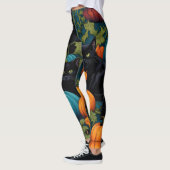 Schwarze Katzen im Kürbispflaster, Halloween Leggings (Links)