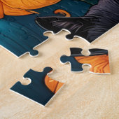 Schwarze Katzen im Kürbispflaster - Halloween Puzzle (Seite)