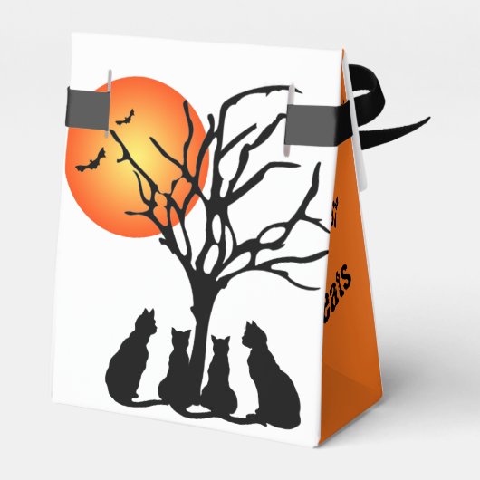 Schwarze Katzen im Mondlicht Geschenkschachtel (Rückseite)