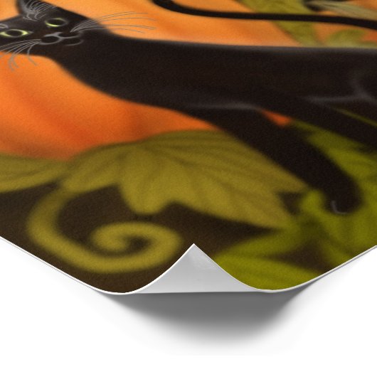 Schwarze Katzen im Pumpkin-Patch-Poster Poster (Ecke)